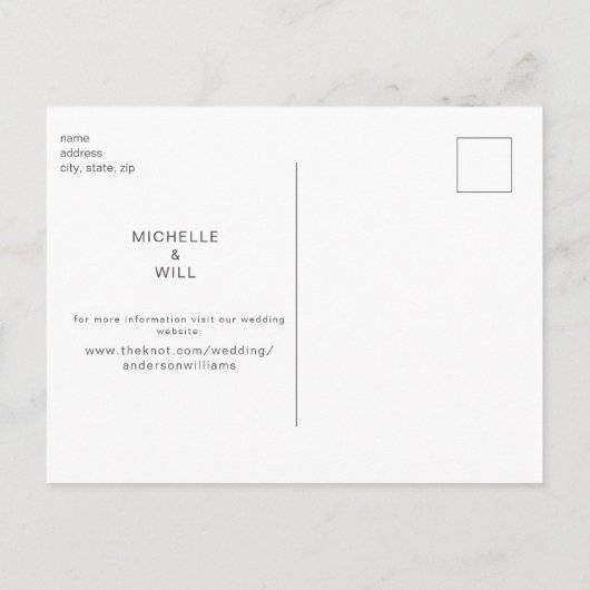 Hedendaags Monogram B/W Eenvoudig Bewaar de Datum Aankondigingskaart (Achterkant)