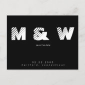Hedendaags Monogram B/W Eenvoudig Bewaar de Datum Aankondigingskaart (Voorkant)