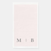 Hedendaags Monogram Roze Grijs Tekst Trouw Servet (Voorkant)