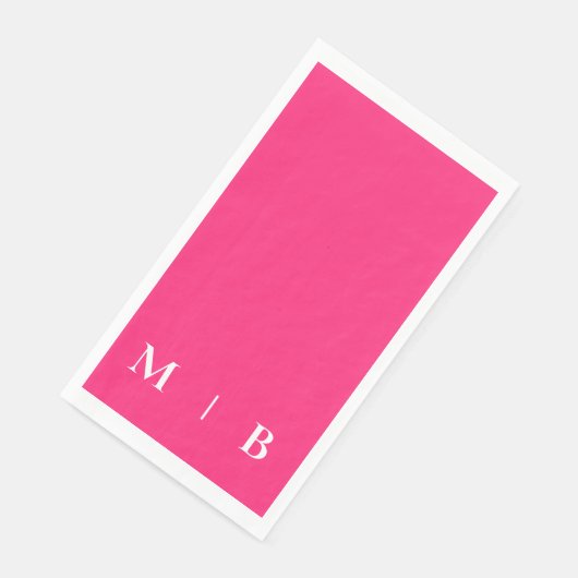 Hedendaags Monogram Roze & Wit Servet (Hoek)