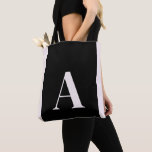 Hedendaags Monogram Zwart & Blush Bruidsmeisje Tote Bag<br><div class="desc">Hedendaags. Zwart en blush. Monogram. Bruiloft. Bruidsmeisje cadeau.</div>