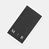 Hedendaags Monogram Zwart-wit Servet (Hoek)