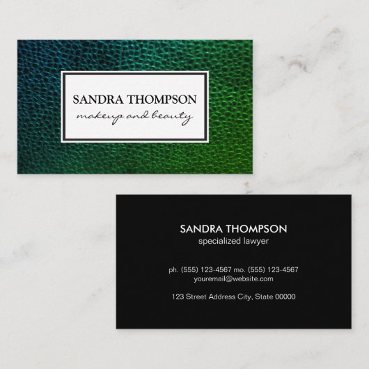 Hedendaags namaakleer / Wit frame Visitekaartje (Voorkant / Achterkant)