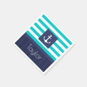 Hedendaags nautisch gestreept ontwerp gepersonalis servetten (Hoek)