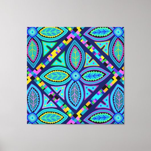 Hedendaags Oma Vierkant Bloem Canvas Afdruk (Voorkant)