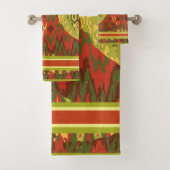 Hedendaags ontwerp in olijven, roest, goud bad handdoek (Insitu)