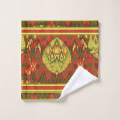 Hedendaags ontwerp in olijven, roest, goud bad handdoek (Wasdoekje)