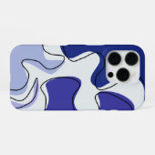 Hedendaags ontwerp van blauwe en witte vloeistofli iPhone hoesje (Achterkant horizontaal)