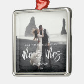 Hedendaags Onze Eerste Kerst als Mr & Mrs Foto Metalen Ornament (Links)