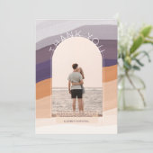 Hedendaags Paars Sinaasappel gestreept FOTO DANK U Bedankkaart (Staand voorkant)