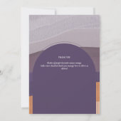 Hedendaags Paars Sinaasappel gestreept FOTO DANK U Bedankkaart (Achterkant)