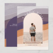 Hedendaags Paars Sinaasappel gestreept FOTO DANK U Bedankkaart (Voorkant / Achterkant)