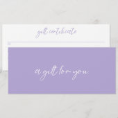 Hedendaags Periwinkle Modern Cadeaubon (Voorkant / Achterkant)