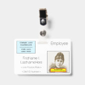 Hedendaags personeelsidentificatiebadge badge (Voorzijde met clip)