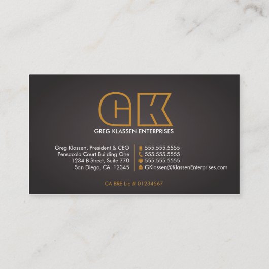 Hedendaags professioneel monogram visitekaartje (Achterkant)