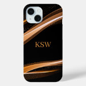Hedendaags professioneel zwart Swoosh-ontwerp Case-Mate iPhone Case (Achterkant)