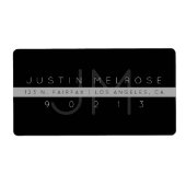 Hedendaags Retouradreslabel | Zwart & Grijs Etiket (Voorkant)