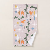  hedendaags retropatroon atomisch roze bad handdoek (Handdoek)