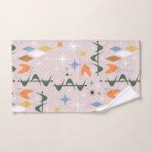  hedendaags retropatroon atomisch roze bad handdoek (Handdoek)