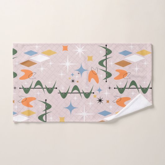  hedendaags retropatroon atomisch roze bad handdoek (Handdoek)