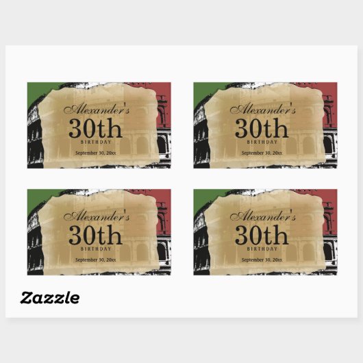 Hedendaags Romeins Colosseum Wijnlabel Rechthoekige Sticker (Vel)