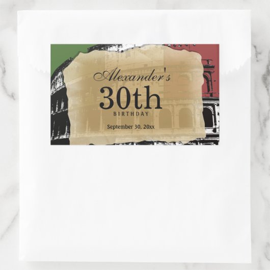 Hedendaags Romeins Colosseum Wijnlabel Rechthoekige Sticker (Tas)