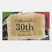 Hedendaags Romeins Colosseum Wijnlabel Rechthoekige Sticker (Voorkant)