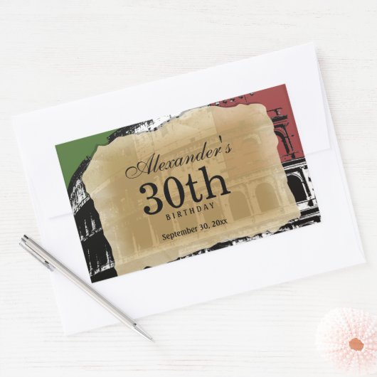 Hedendaags Romeins Colosseum Wijnlabel Rechthoekige Sticker (Envelop)