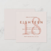 Hedendaags Roos 18e verjaardag van de uitnodiging (Voorkant / Achterkant)