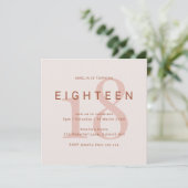 Hedendaags Roos 18e verjaardag van de uitnodiging (Staand voorkant)
