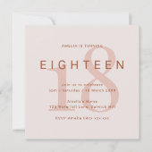 Hedendaags Roos 18e verjaardag van de uitnodiging (Voorkant)