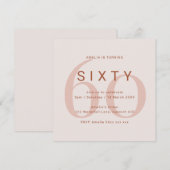 Hedendaags Roos 60e verjaardag van de uitnodiging (Voorkant / Achterkant)