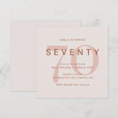 Hedendaags Roos 70e verjaardag van de uitnodiging (Voorkant / Achterkant)