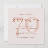 Hedendaags Roos 70e verjaardag van de uitnodiging (Voorkant)