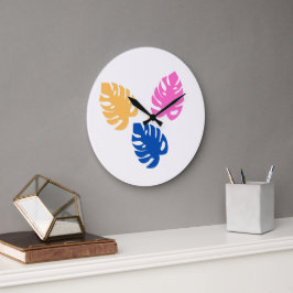 Hedendaags rustiek Blauwgroen blad Grote Klok