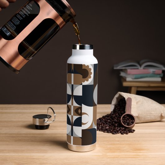 Hedendaags Rustiek Boho Patroon Waterfles (Koffie)