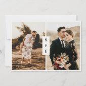 Hedendaags Script Modern Beige Fotobruiloft Save The Date (Achterkant)