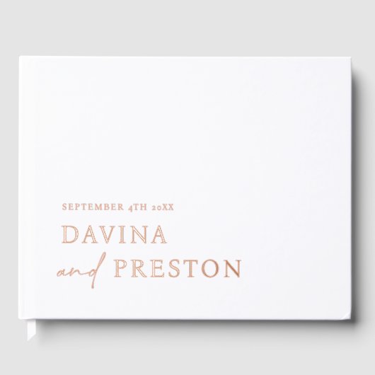 Hedendaags Script Modern Eenvoudig Minimalistisch  Gastenboek (Voorkant)