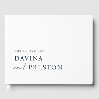 Hedendaags Script Modern Minimalist NAVY BLUE Gastenboek