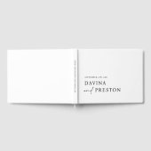 Hedendaags script Modern minimalistisch WIT ZWART Gastenboek (Volledig)