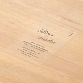 Hedendaags Script Moderne bruiloft Acryl Uitnodigingen (Laagn)