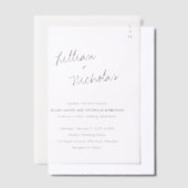 Hedendaags Script Moderne bruiloft Vellum Uitnodigingen (Offset)