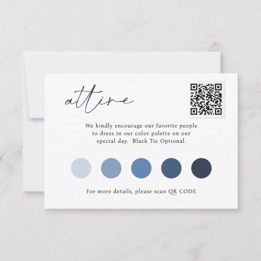 Hedendaags Script QRCode Trouwkleding SJABLOON Kaart (Voorkant)