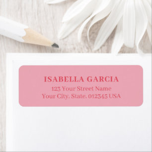 Hedendaags Simple Blush Pink adreslabel Etiket