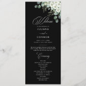 Hedendaags Smaragdgroen Bruiloftsprogramma Programmakaart (Voorkant)