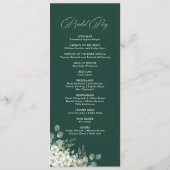 Hedendaags Smaragdgroen Bruiloftsprogramma Programmakaart (Achterkant)