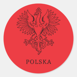 Hedendaags Staatssymbool van Polen: Witte Adelaar Ronde Sticker