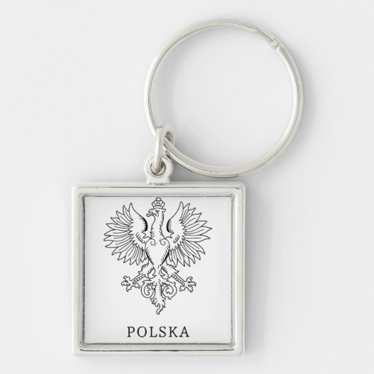 Hedendaags Staatssymbool van Polen Witte Adelaar Sleutelhanger (Voorkant)