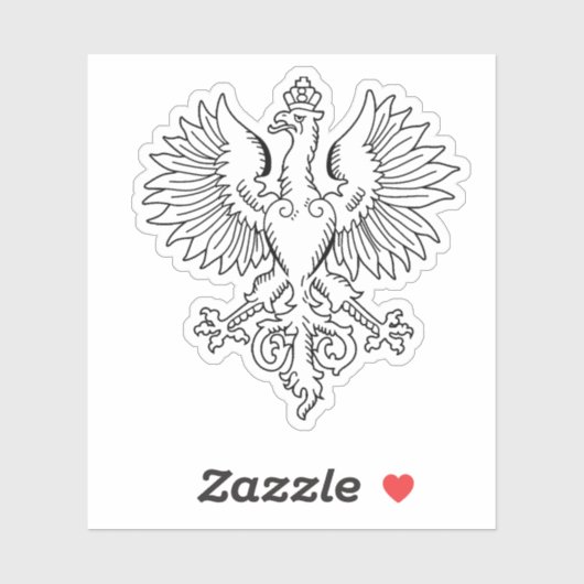 Hedendaags Staatssymbool van Polen Witte Adelaar Sticker (Vel)