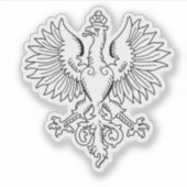 Hedendaags Staatssymbool van Polen Witte Adelaar Sticker (Voorkant)